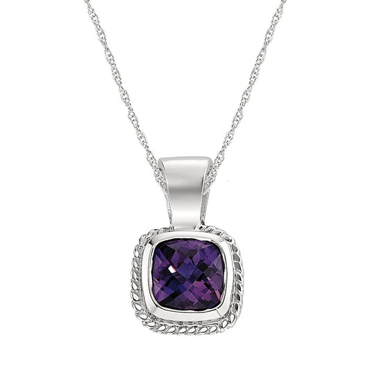 Amethyst Gold Pendant, Rope Amethyst Gold Pendant