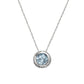 solitaire gemstone pendant, solitaire gemstone necklace, bezel gemstone gold necklace, aquamarine nautical pendant