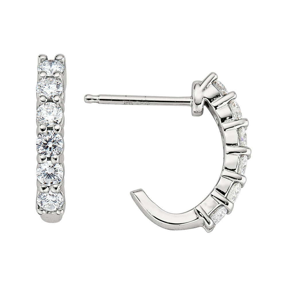 J shaped diamond earrings Clearance