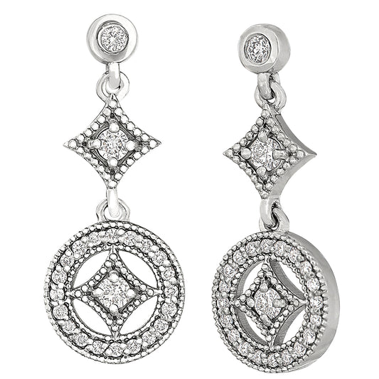 vintage red carpet diamond earrings, antique style diamond earrings, diamond and gold vintage style earrings