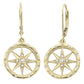 Windrose Compass Earrings in gold, nautical earrings, symbolic earrings, compass earrings