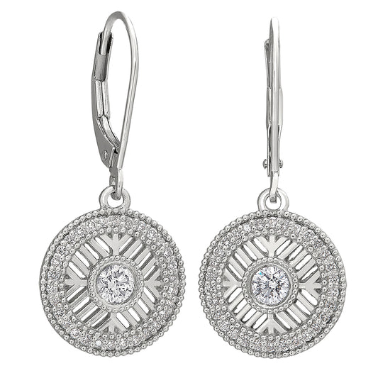 diamond snowflake earrings, snowflake halo diamond earrings, dangle snowflake earrings
