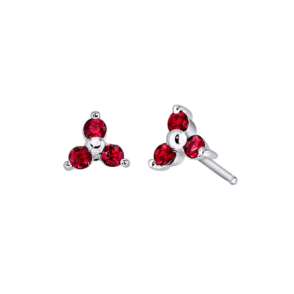 July birthstone, Ruby Earring, Ruby Earring, flower earring, flower earring, diamond and ruby jewelry