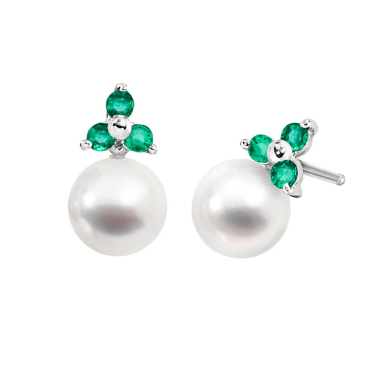 gemstone and pearl earrings, three stone pearl earrings, gemstone and pearl earrings, gemstone and pearl three stone earrings