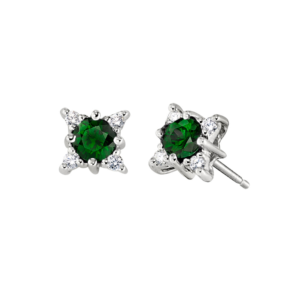 diamond and emerald earrings, emerald and diamond earrings, made in USA jewelry, david connolly jewelry, engel brothers