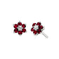 ruby flower earrings, Ruby Earring, flower earring, gemstone flower earring, diamond and ruby jewelry