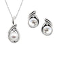 freeform cultured pearl jewelry, cultured pearl and diamond jewelry set