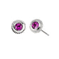 vintage pink tourmaline earrings, simple pink tourmaline earrings, unique birthstone studs, coin edge jewelry