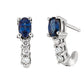 sapphire and diamond j-hook earrings, sapphire diamond gold earrings, sapphire diamond gold hoops, gold sapphire diamond earrings