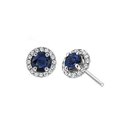 September birthstone, Sapphire Earring, Sapphire Earring, flower earring, flower earring, diamond and sapphire jewelry