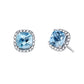 March Birthstone, Aquamarine Halo Earrings, Aquamarine and Diamond Earrings, Gemstone and Diamond Halo Earrings, Gemstone Diamond Jewelry