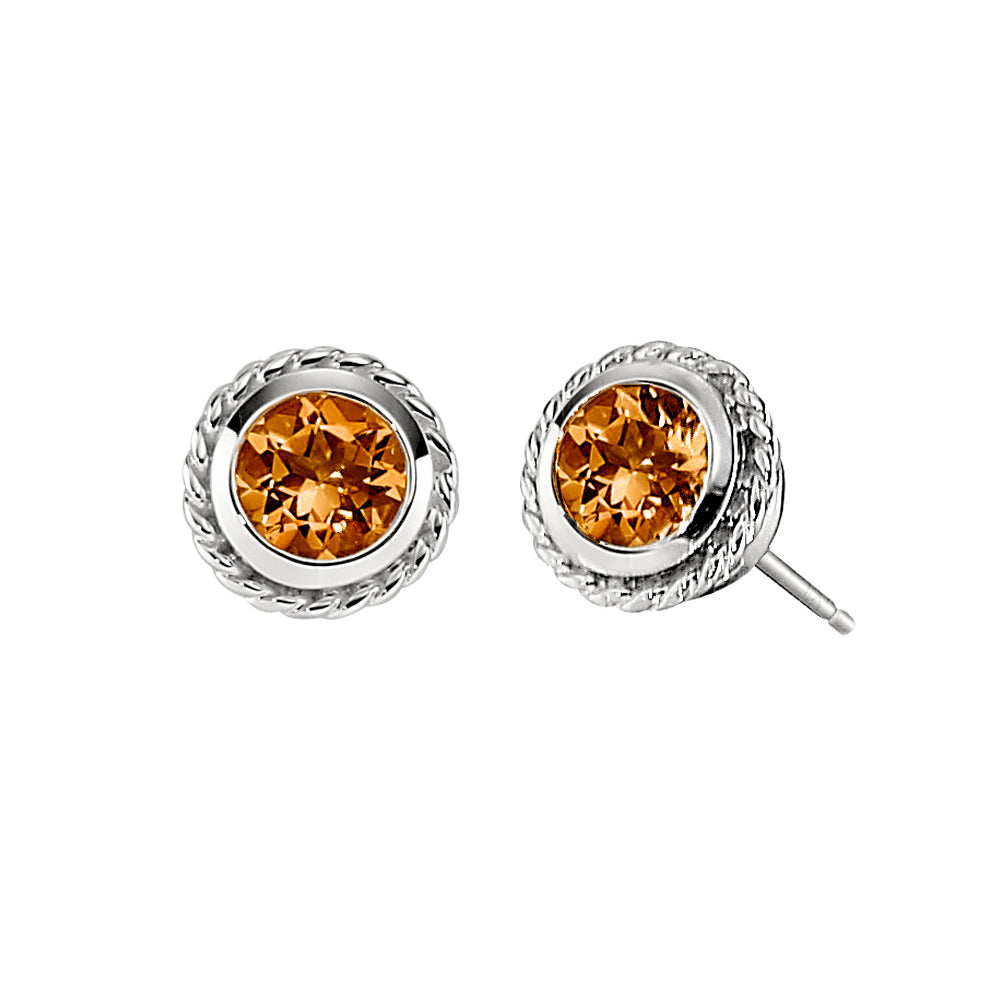 unique birthstone studs, citrine studs, November birthstone studs