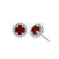 july birthstone, ruby Earring, ruby Earring, flower earring, flower earring, diamond and ruby jewelry