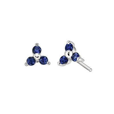 September birthstone, Sapphire Earring, Sapphire Earring, flower earring, flower earring, diamond and sapphire jewelry