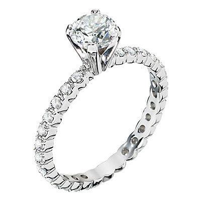eternity engagement rings, diamonds all around engagement rings, diamond enterinity band engagement ring settings