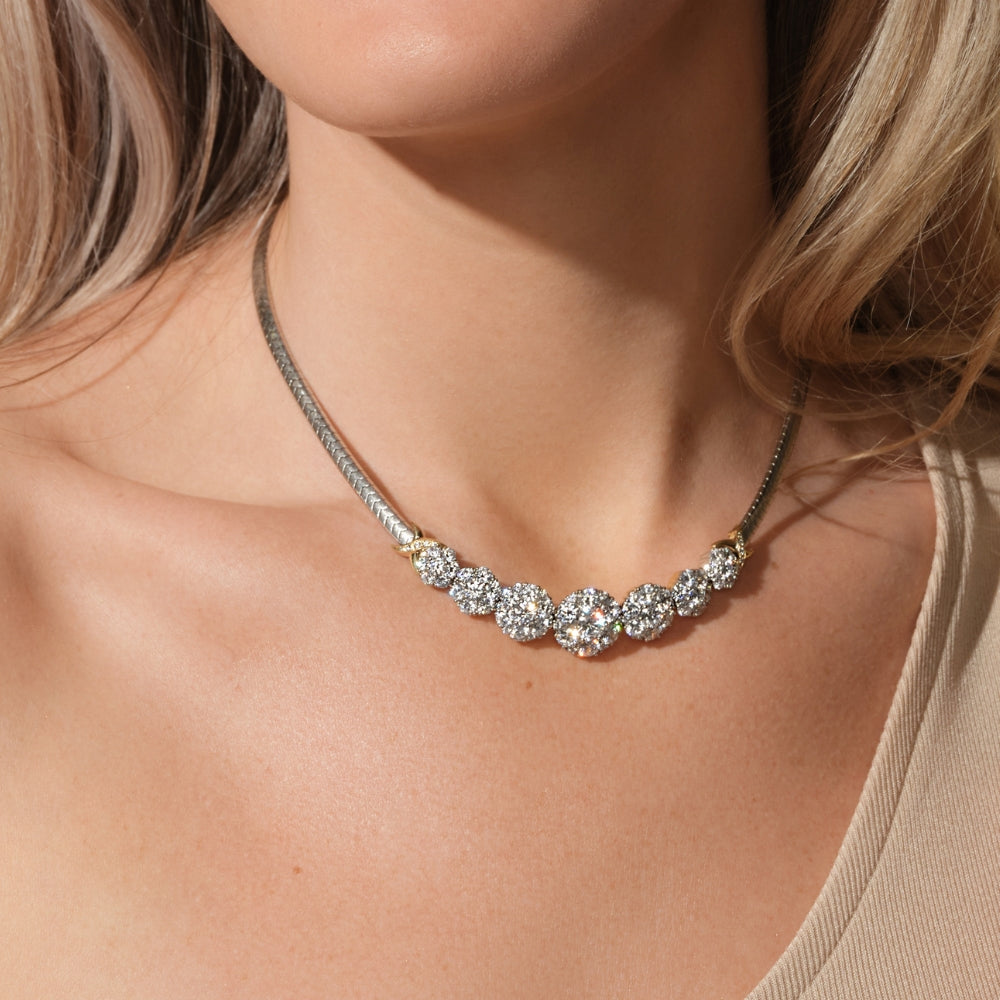 Add-A-Nekclace Collection, Diamond Omega Necklace, Diamond Slide Pendants, Mix and Match Luxury Jewelry