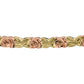 Jabel B106, Stakcable Bangle Bracelet, Rose and Leaf Carved Engraved Bracelet, Pink and Green Gold Bangle, Vintage Gold Flower Bangle