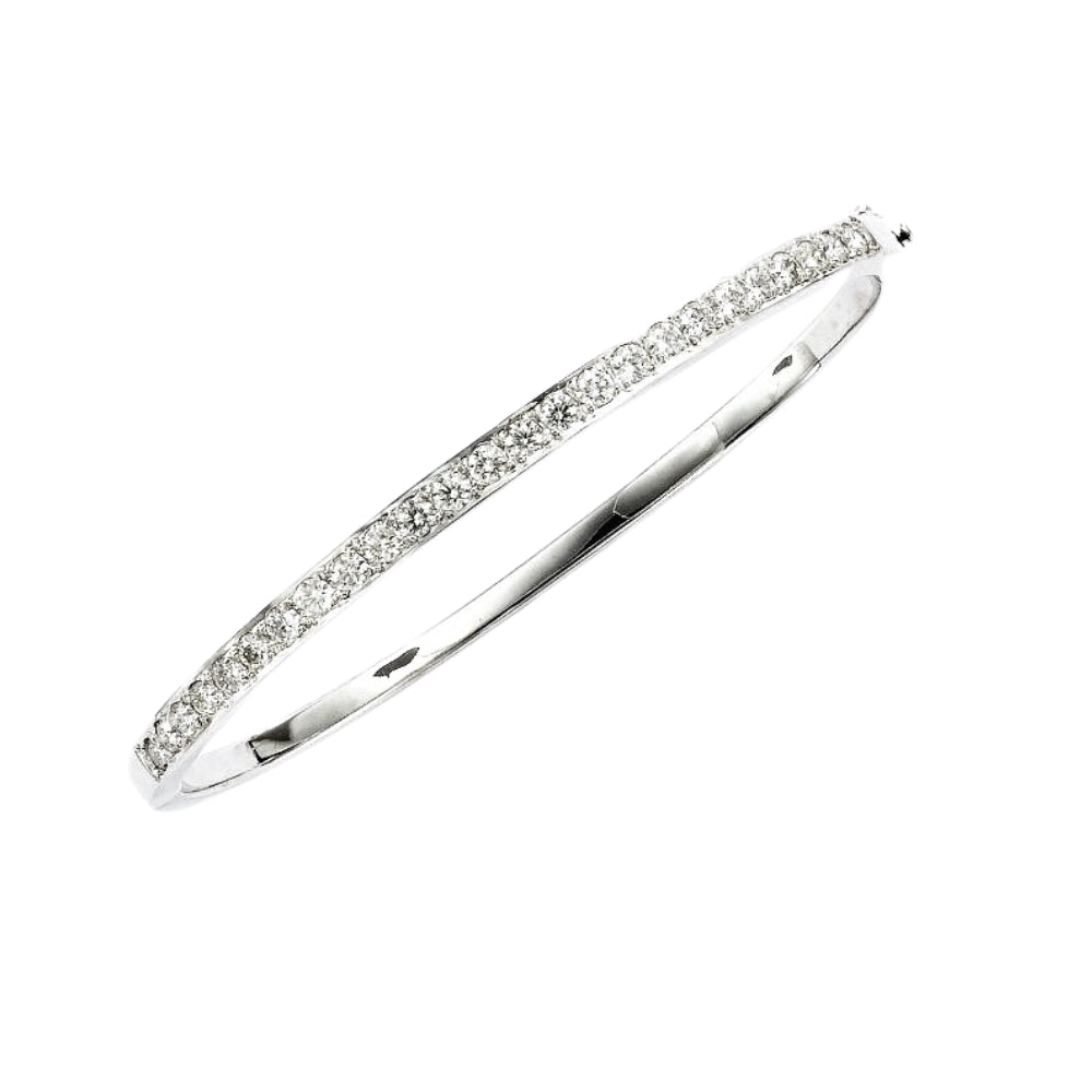 diamond bangle, white gold diamond bangle, made in USA jewelry