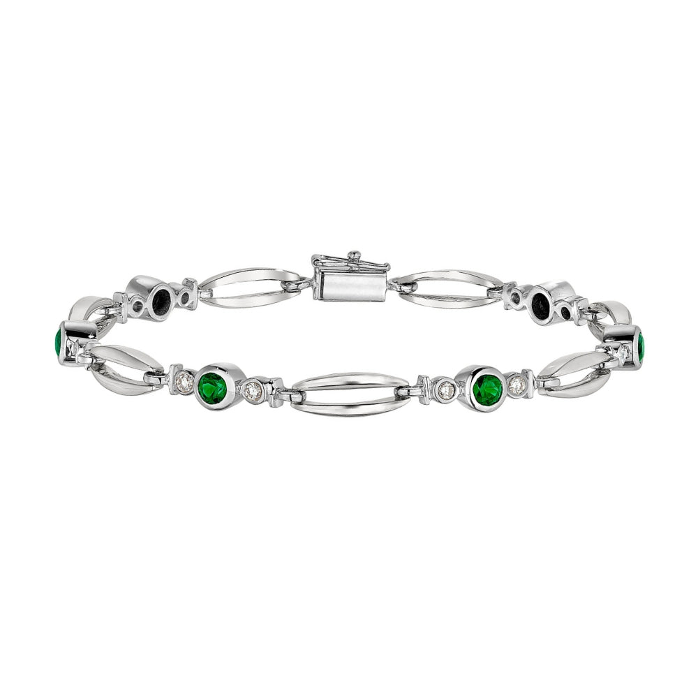 emerald and diamond bracelet, gemstone bracelet, women's tennis bracelets