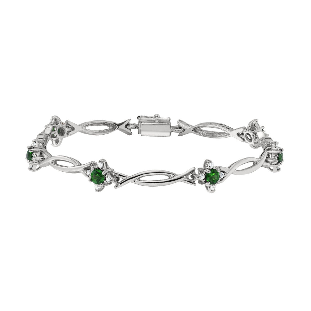 gemstone bracelet, women's tennis bracelets, emerald and diamond bracelet