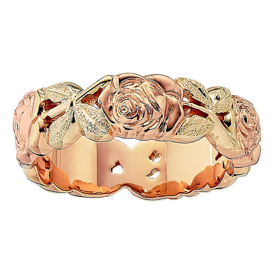 floral wedding rings, vintage wedding rings, floral wedding bands, Jabel wedding band, pink gold wedding bands, rose wedding band, die struck wedding band
