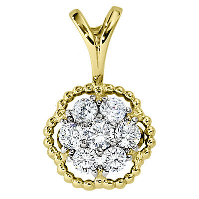 diamond cluster necklace, diamond cluster pendant, diamond flower necklace, diamond flower pendant