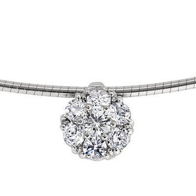 April Birthstone, diamond cluster pendants, die struck jewelry, made in USA jewelry, diamond cluster necklace, die struck heirloom jewelry