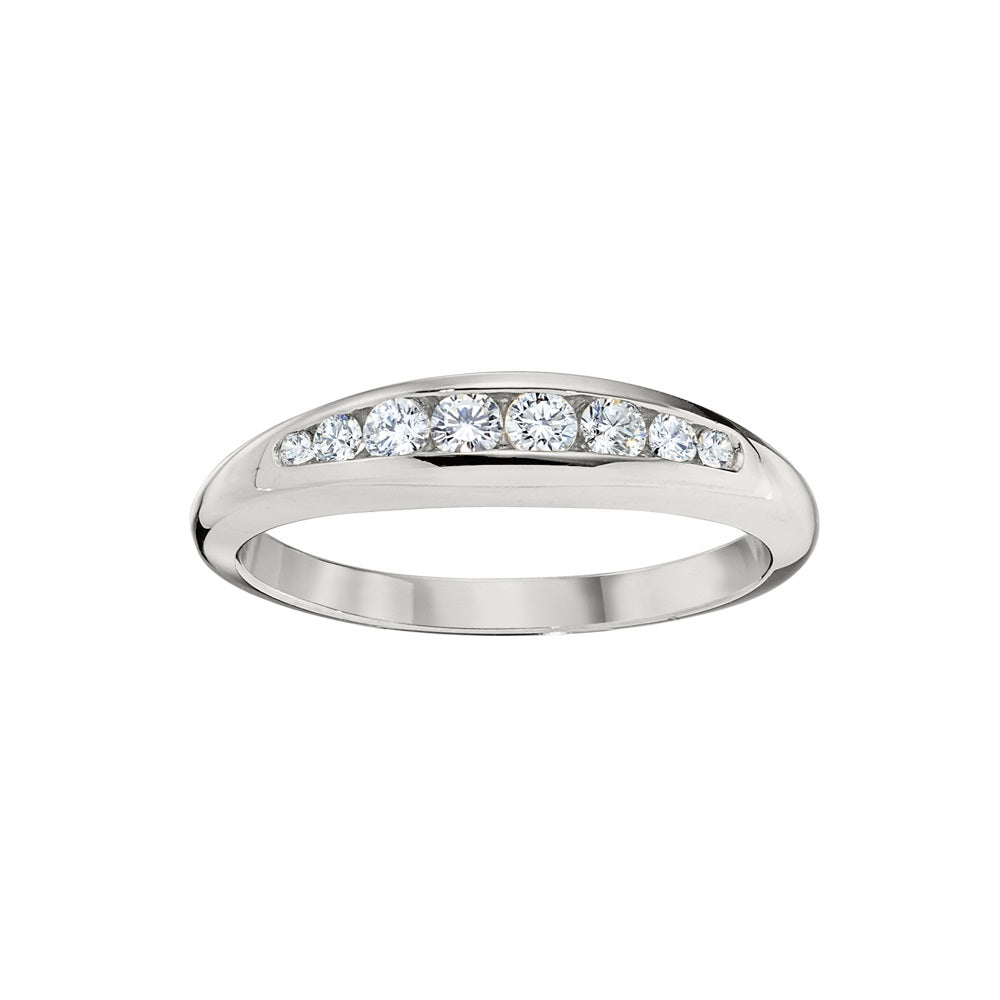 Tapered Channel Diamond Wedding Band