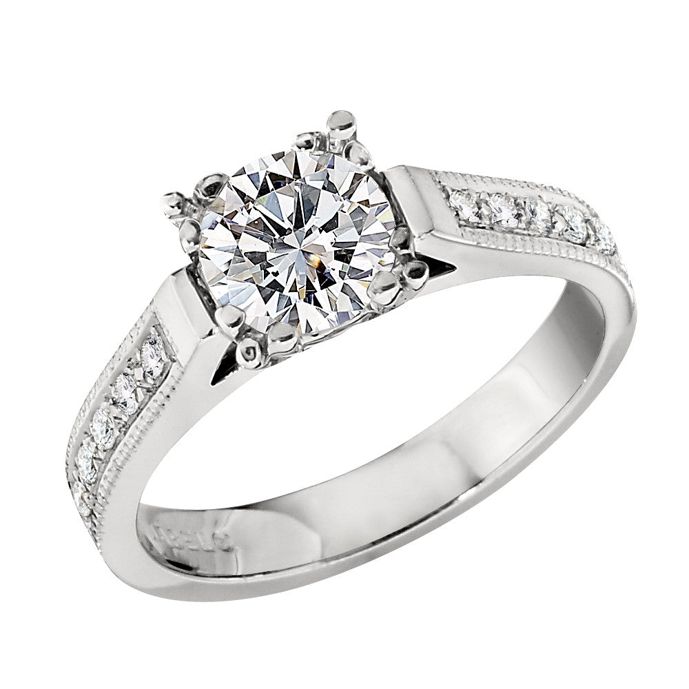 channel engagement rings, classic engagement rings, traditional engagement rings