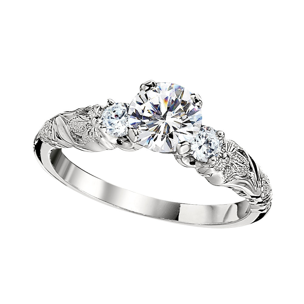 Vintage Style Flower Engraved Engagement Rings – Bella's Fine Jewelers