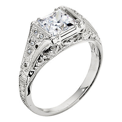 princess cut engagement rings, vintage engagement ring, antique engagement ring, unique engagement ring, princess cut engagement ring