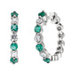 emeralds and diamond hoop, emeralds diamond hoops, delicate precious gemstone diamond hoop earrings