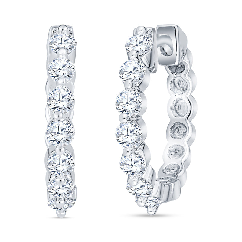 Diamond Hoop Earrings, April birthstone jewelry, diamond earrings, diamond hoop earrings
