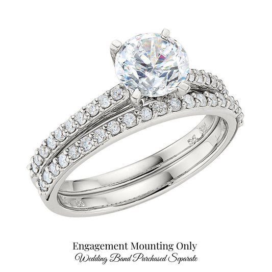 classic diamond band engagement ring, common prong diamond band engagement ring, simple diamond band engagement ring