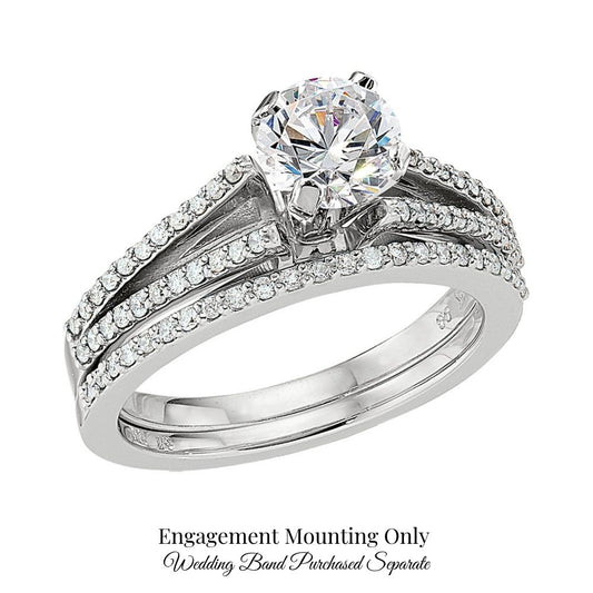 modern diamond engagement rings, split shank engagement ring