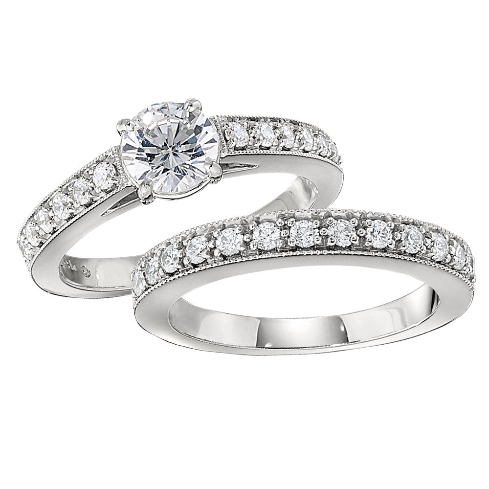 matching wedding bands with engagement rings, classic engagement rings, diamond band engagement rings