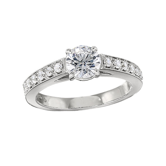 diamond band engagement rings, classic engagement rings, bead set engagement rings, coin edge diamond engagement rings, coin edge engagement rings