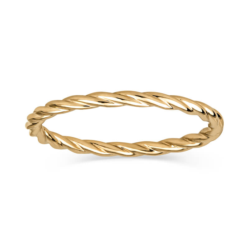 braided gold band, stackable gold bands, all gold stacking bands, nautical gold bands