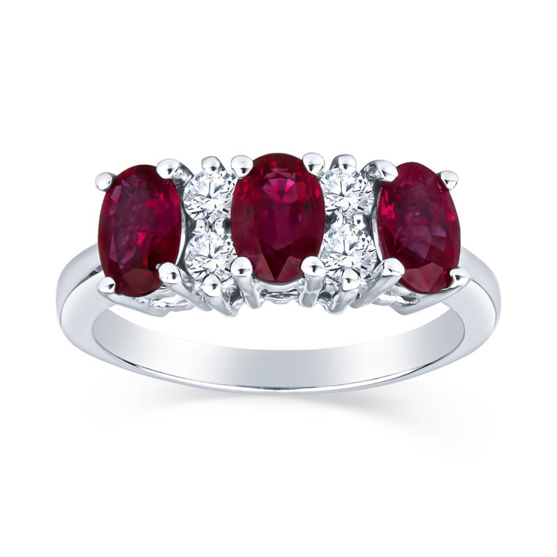 July birthstone jewelry, July birthstone ring, three stone rings, ruby diamond and gold ring, three stone gemstone rings, made in USA, ruby diamond gold ring jewelry, ruby and diamond ring, ruby diamond gold ring