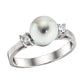 pearl ring with diamonds, diamond pearl ring, pearl ring design