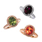 garnet and diamond ring, garnet diamond gold ring, halo diamond gemstone ring, large gemstone halo gold ring