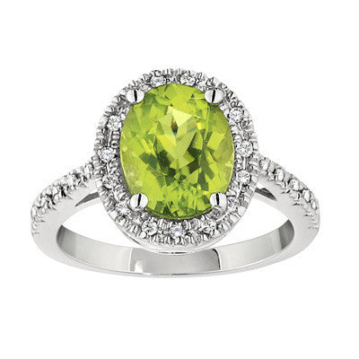 halo ring, gemstone halo pendant, fancy gemstone ring, peridot and diamond ring
