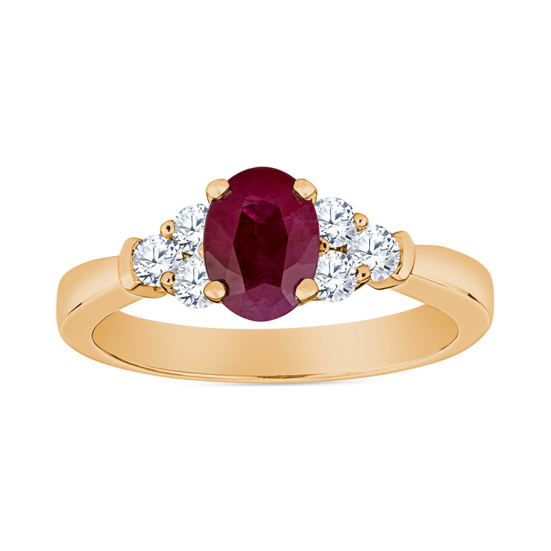 ruby diamond gold ring, ruby diamond gold ring, gemstone and diamond gold ring, three stone diamond gemstone gold ring