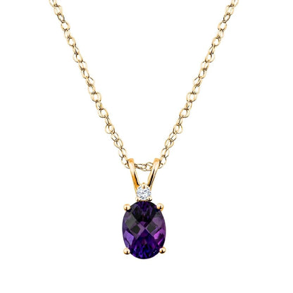 amethyst pendant, amethyst diamond pendant, amethyst diamond gold pendant, simple gemstone pendants, fancy gemstone pendants