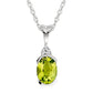 Peridot and diamond gold pendant, oval peritdot gold pendant, oval gemstone diamond pendant, oval gemstone and diamond pendant
