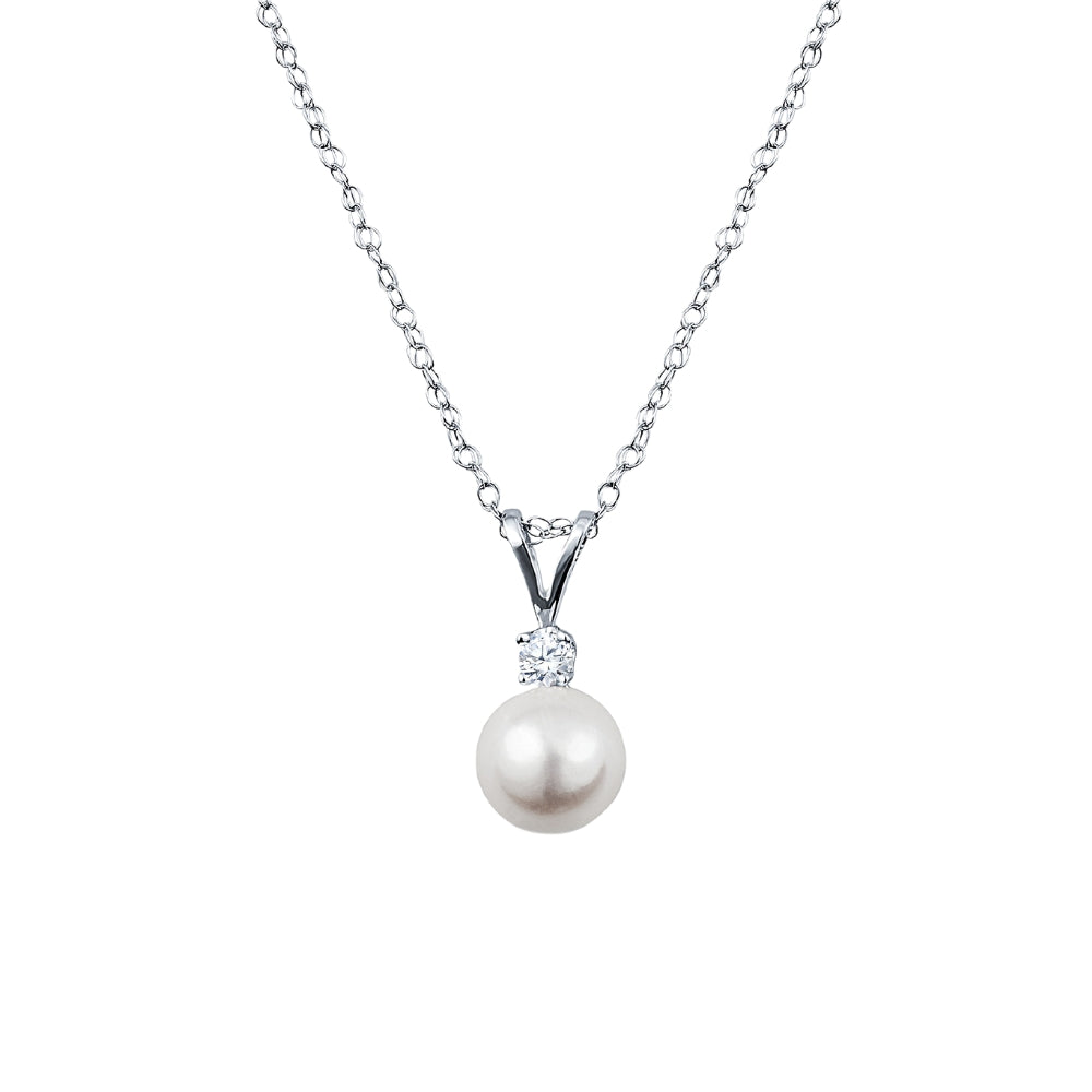 simple pearl pendant, simple pearl diamond pendant, pearl diamond gold pendant, classic pearl pendants