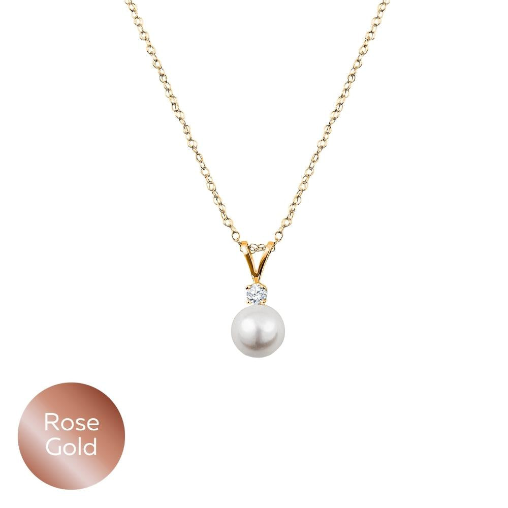 Simple Cultured Pearl Diamond Pendant