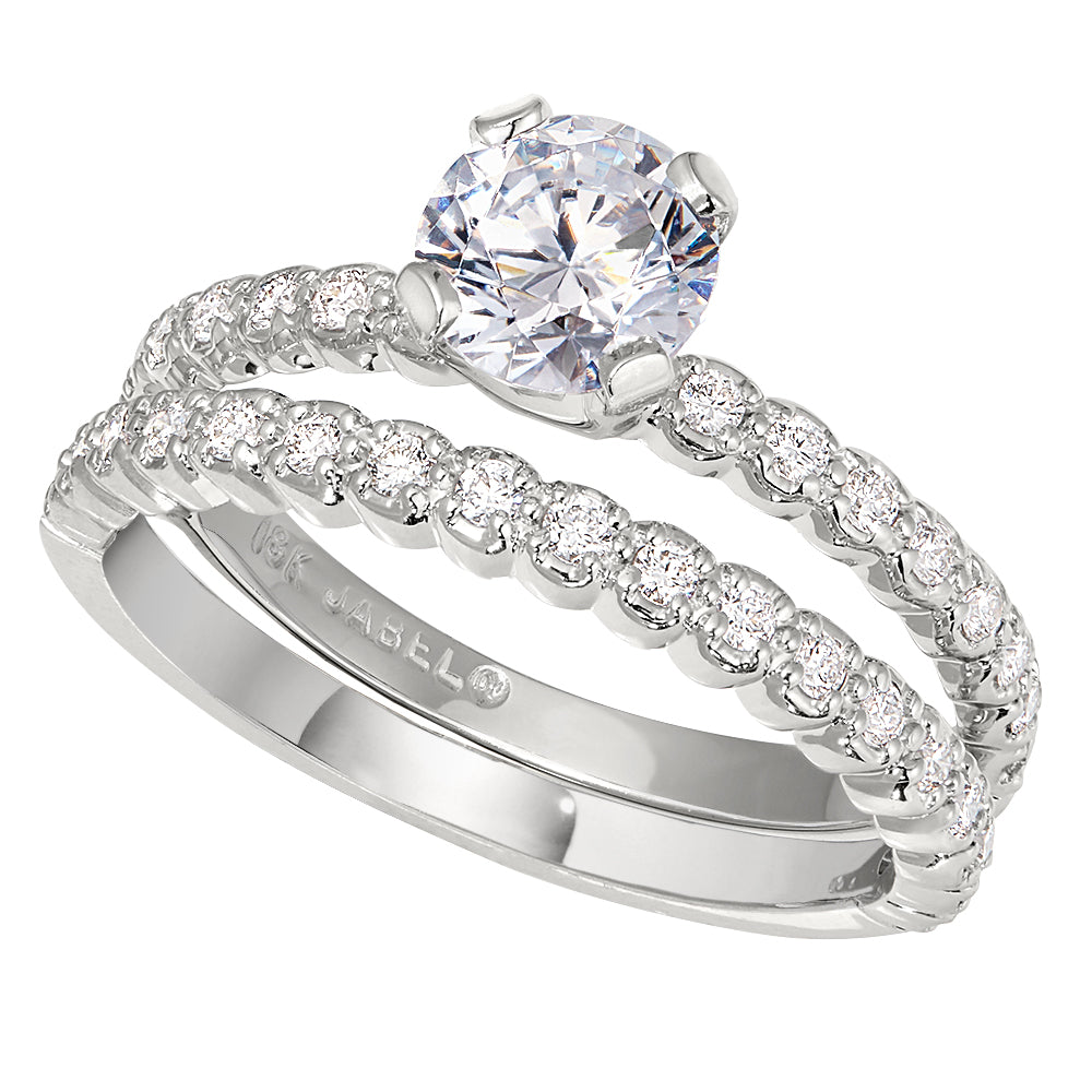 Engagement ring hot sale scalloped band