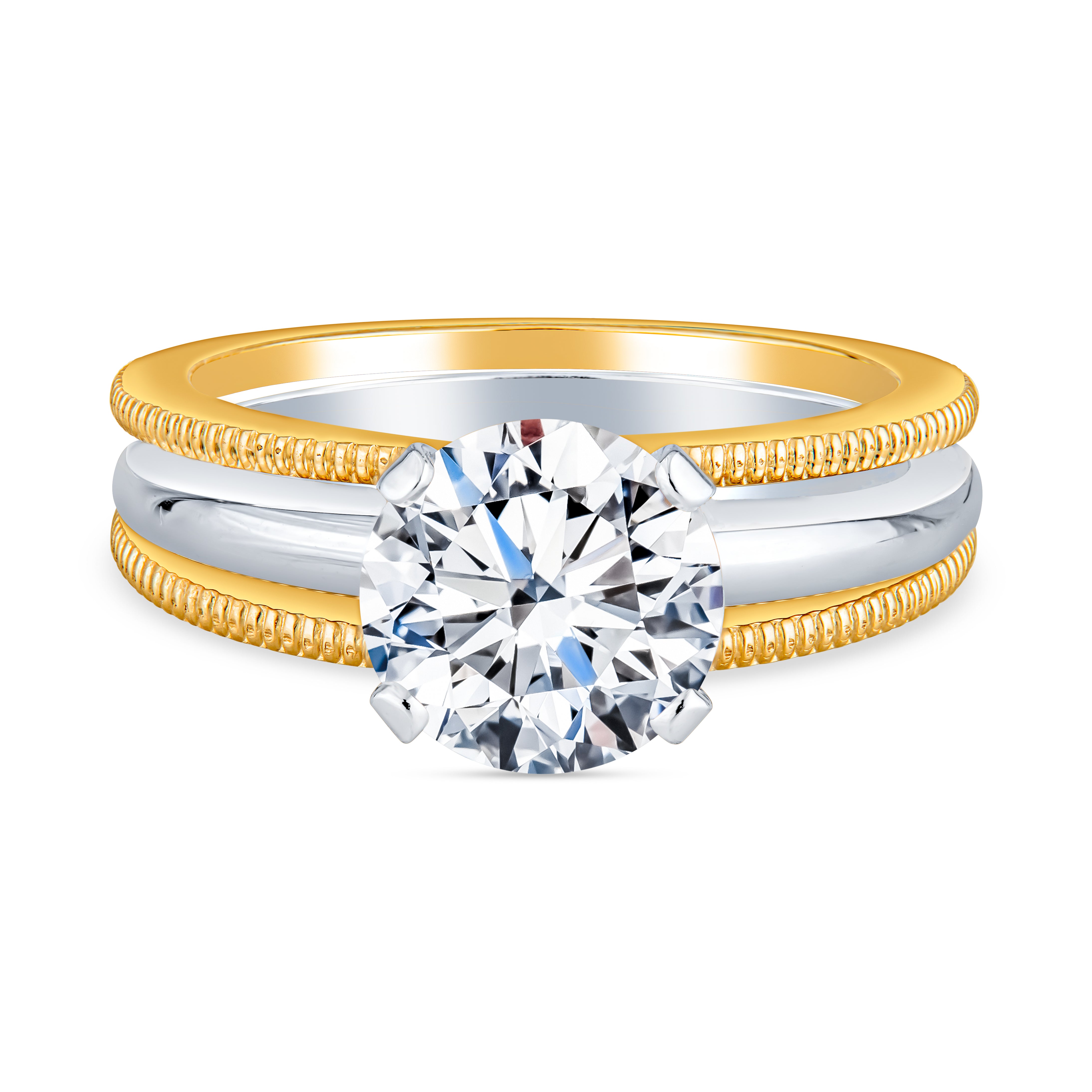 Milgrain Gold Ring Guards Insert Wedding Bands 1MM Bella s Fine Jewelers