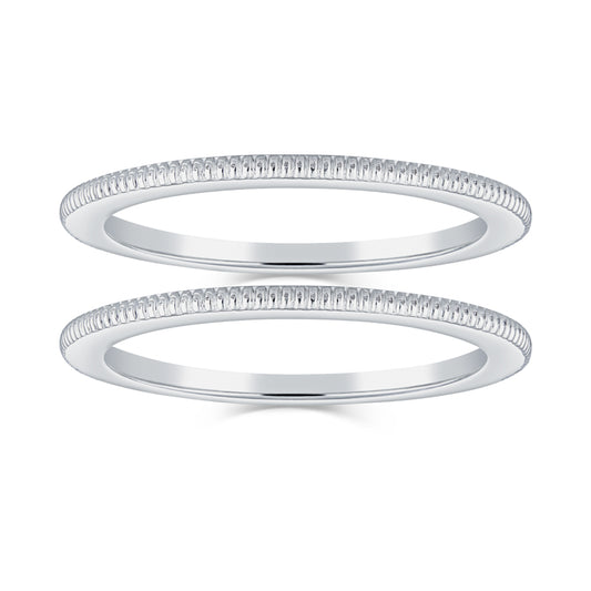 Milgrain Gold Ring Guards Insert Wedding Bands 1MM